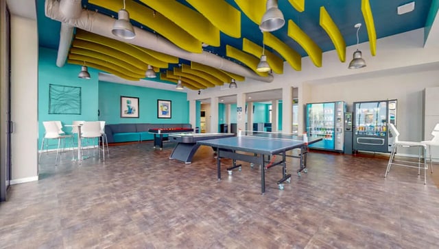 Ping pong pool tables vending machines recreation room at Auden Albany in Albany Student Accommodation
