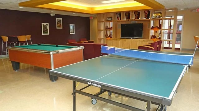 Pool table ping pong table recreation area at Village at Bluegrass in Mount Pleasant Student Accommodation