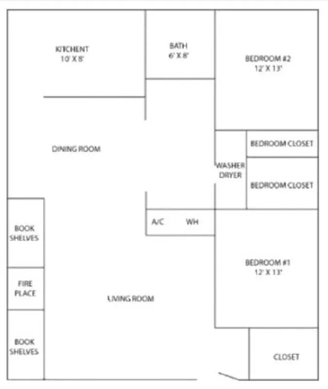 Floor plan with kitchen bath bedrooms living room floor plan at Villa Bella Vista in Tallahassee Student Accommodation
