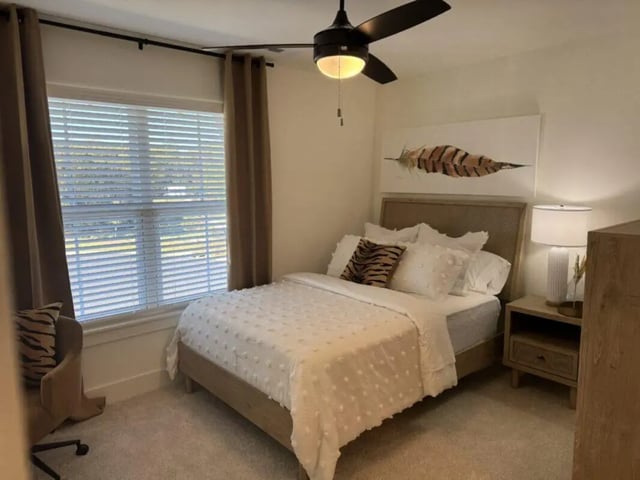 Bed desk lamp painting bedroom at Maverick Hills in Central Student Accommodation