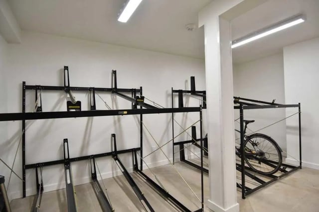 Bicycle racks with one bicycle parking area at U20 Apartments in Seattle Student Accommodation