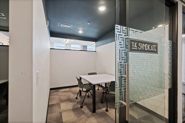 Table and chairs study area at The Eden Apartments in Cincinnati Student Accommodation