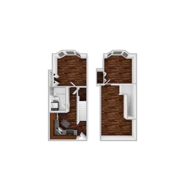 Floor plan with kitchen bathroom study and living area at Campustown in Ames Student Accommodation