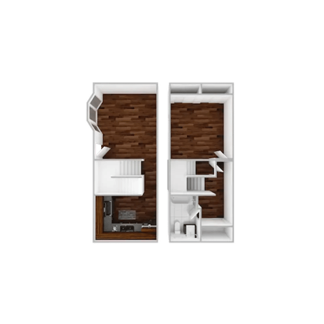 Floor plan with kitchen bedroom bathroom floor plan at Campustown in Ames Student Accommodation