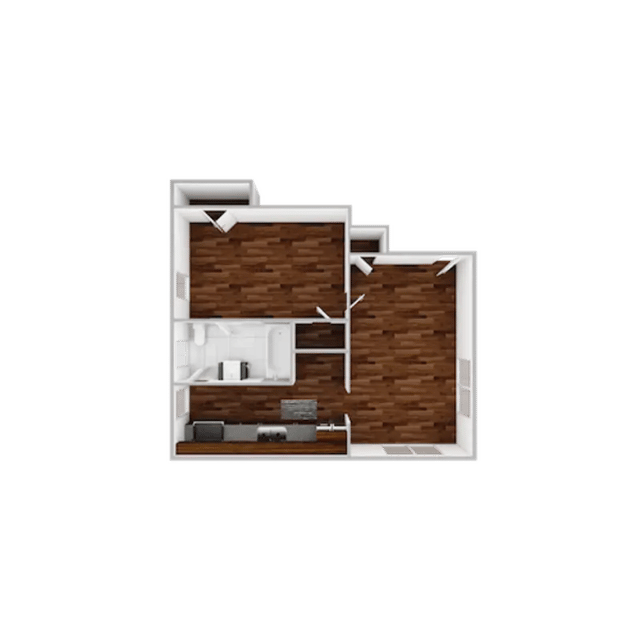 Floor plan with bathroom kitchen and rooms floor plan at Campustown in Ames Student Accommodation