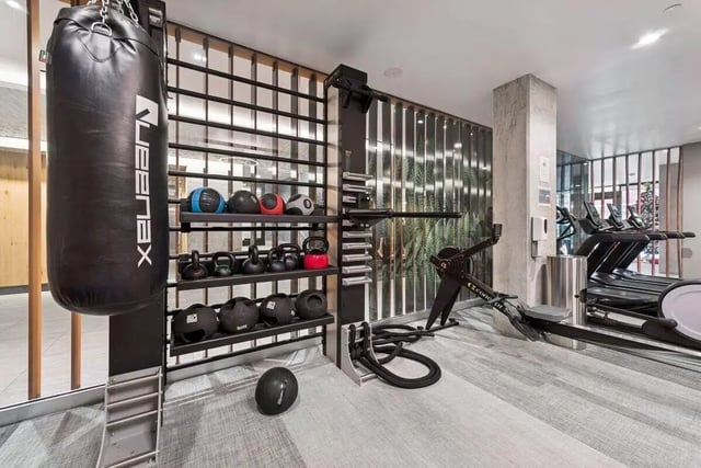 Punching bag kettlebells treadmills rowing machine gym at Alta Peak in Portland Student Accommodation