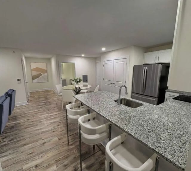 Kitchen island with sink and seating kitchen at 44 Courtlandt in New Brunswick Student Accommodation