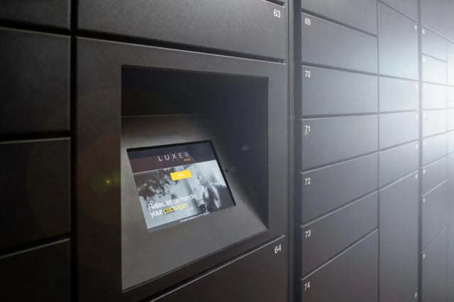 Smart lockers with touch screen Parcel area at Broadmoor Hills in Omaha Student Accommodation
