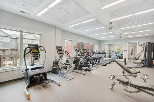 Cardio machines treadmills weight benches gym equipment gym at The Bloc in Lubbock Student Accommodation