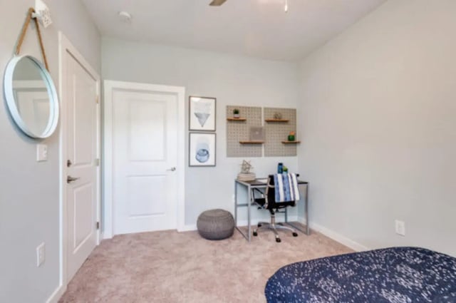Desk chair round ottoman wall art bedroom at The Husk and The Helm in Cullowhee Student Accommodation