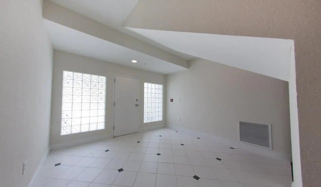 Glass block windows and white door hallway at Deco '39 Luxury Apartments in Gainesville Student Accommodation