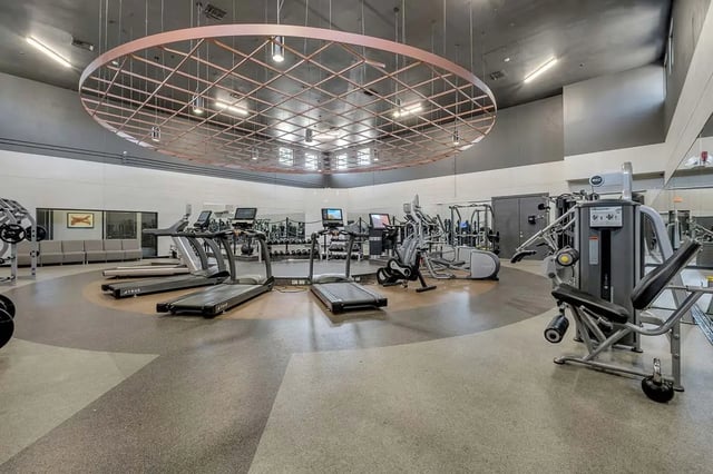Treadmills elliptical and weight machines gym at West 10 Apartments in Tallahassee Student Accommodation