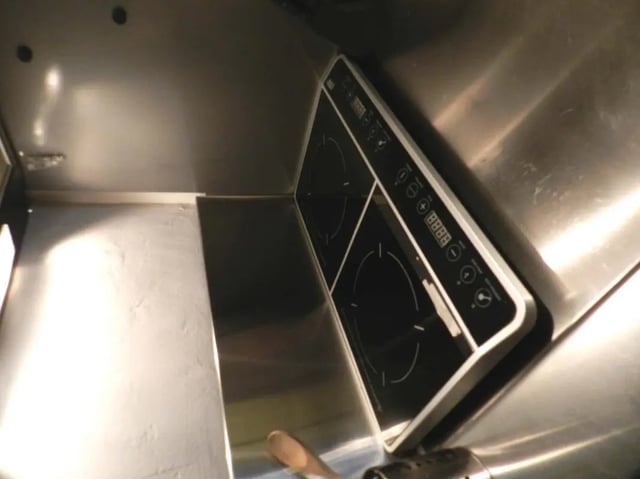 Induction hob with digital controls kitchen at Studio in Rue de Dantzig, 75015 Paris, France in Paris Student Accommodation