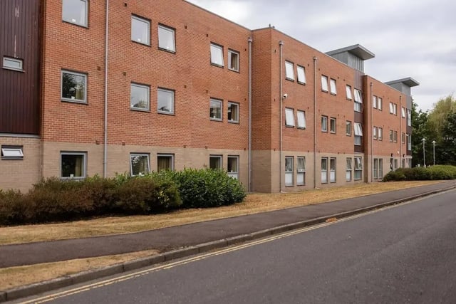 Brick student accommodation building with many windows exterior at Bonington Student Village in Loughborough Student Accommodation