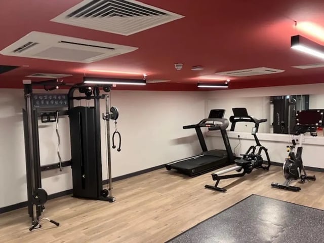Gym equipment including treadmills rowing machine and weights gym at Norton's Student Living in Edinburgh Student Accommodation
