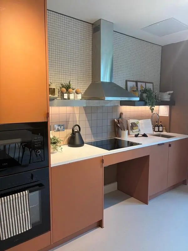 Modern kitchen with oven hob and kettle kitchen at Valerian in York Student Accommodation