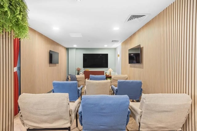 Chairs and televisions in communal room at London Road Apartments in Southampton Student Accommodation