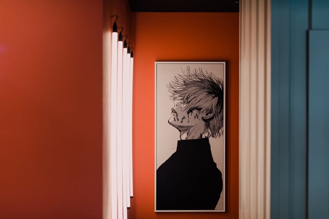 Anime art and neon lights in room at Vita Student Bruce Street in Belfast Student Accommodation