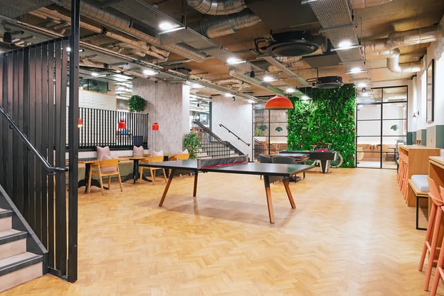 Ping pong table pool table living area at Vita Student Station Street in Nottingham Student Accommodation