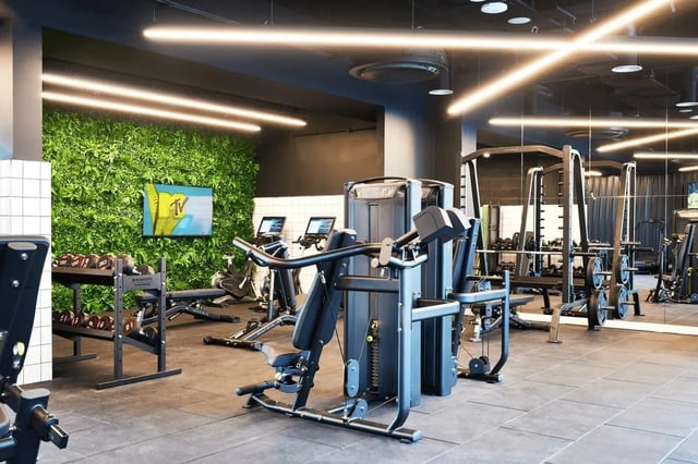Weight rack treadmills and machines gym area at Vita Student Cannon Park Warwick in Coventry Student Accommodation