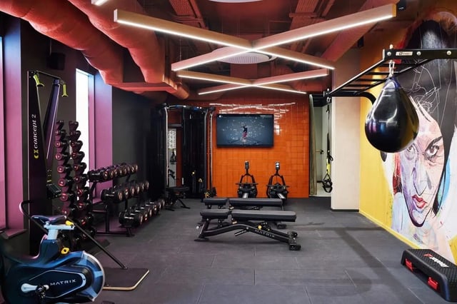 Dumbbells rowing machines punching bag gym Image Type at Vita Student Park Place in Cardiff Student Accommodation