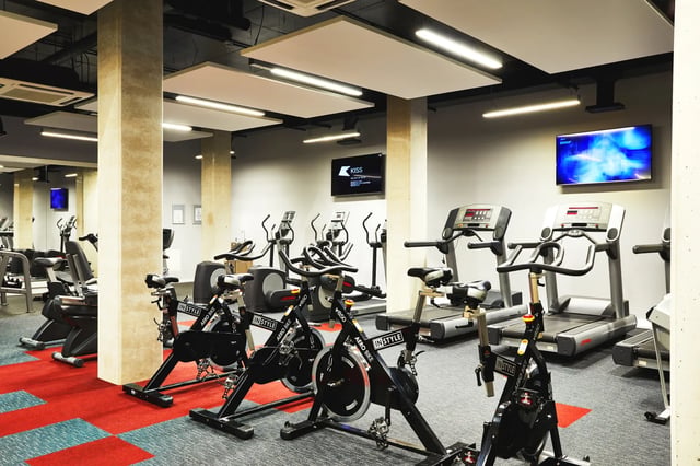 Treadmills spin bikes and ellipticals gym. at Vita Student Crosshall Street in Liverpool Student Accommodation