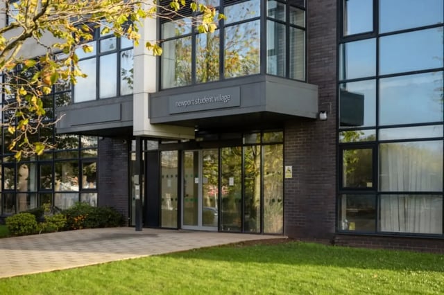Newport student village entrance building exterior at Newport Student Village in Newport Student Accommodation