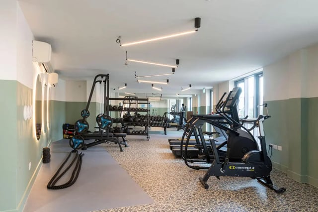Weights machines treadmills and exercise bikes gym at St Peters Court in Nottingham Student Accommodation
