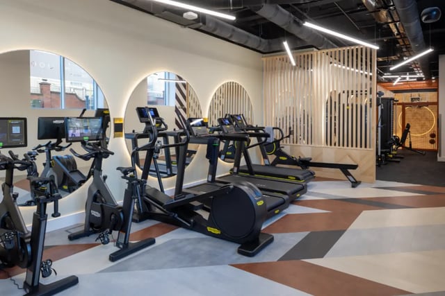 Gym equipment treadmills bikes rowers gym area at Fusion Students Liverpool in Liverpool Student Accommodation
