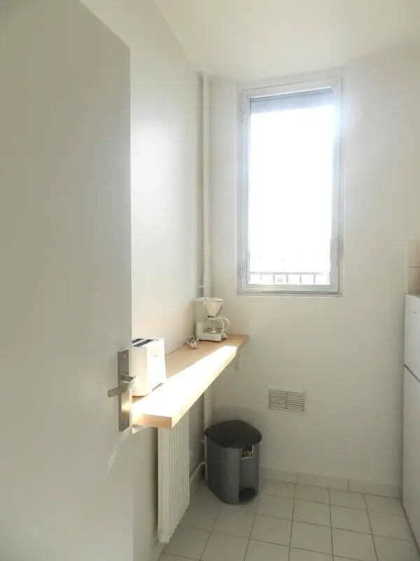 Toaster coffee maker bin kitchen at Studio in Rue Lecourbe, 75015 Paris, France in Paris Student Accommodation