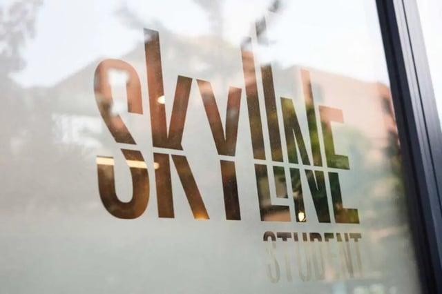 Skyline student accommodation window decal exterior at Skyline in Bournemouth Student Accommodation