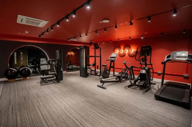 Gym equipment treadmills rowers ellipticals fitness room at Skyline in Bournemouth Student Accommodation