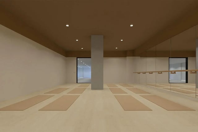 Yoga mats and barre in a studio room at Studeo by UniLodge in Melbourne Student Accommodation