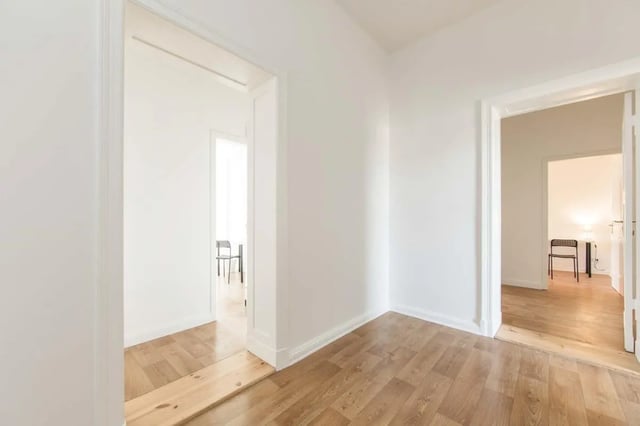 Hallway with doors to rooms and furniture hallway at Hohenzollerndamm 53.6 in Berlin Student Accommodation