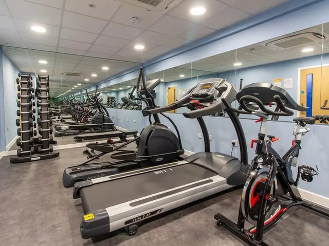Treadmills ellipticals exercise bike weights gym area at Urban Student Village in Coventry Student Accommodation