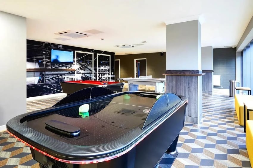 Air hockey and pool tables playing area at Vita Student West End - Glasgow in Glasgow Student Accommodation