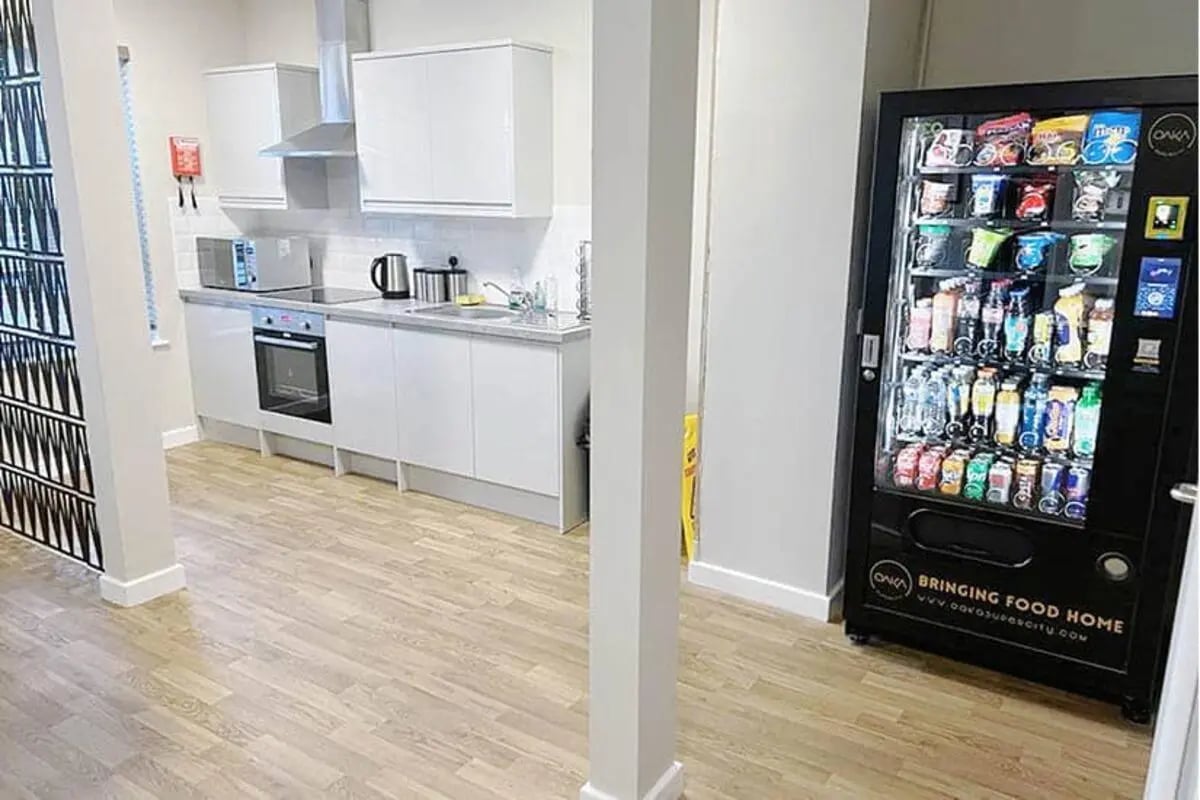 Kitchen with vending machine Kitchen at Metchley Hall in Birmingham Student Accommodation