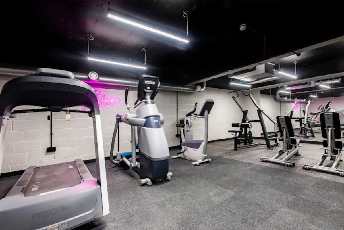 Treadmill elliptical and weight machines gym at Broadgate House Student Living in Nottingham Student Accommodation