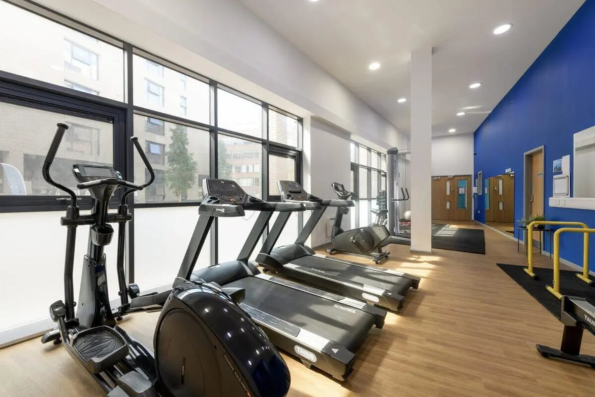Elliptical treadmills and exercise bikes gym area at Turner Court in Newcastle Upon Tyne Student Accommodation