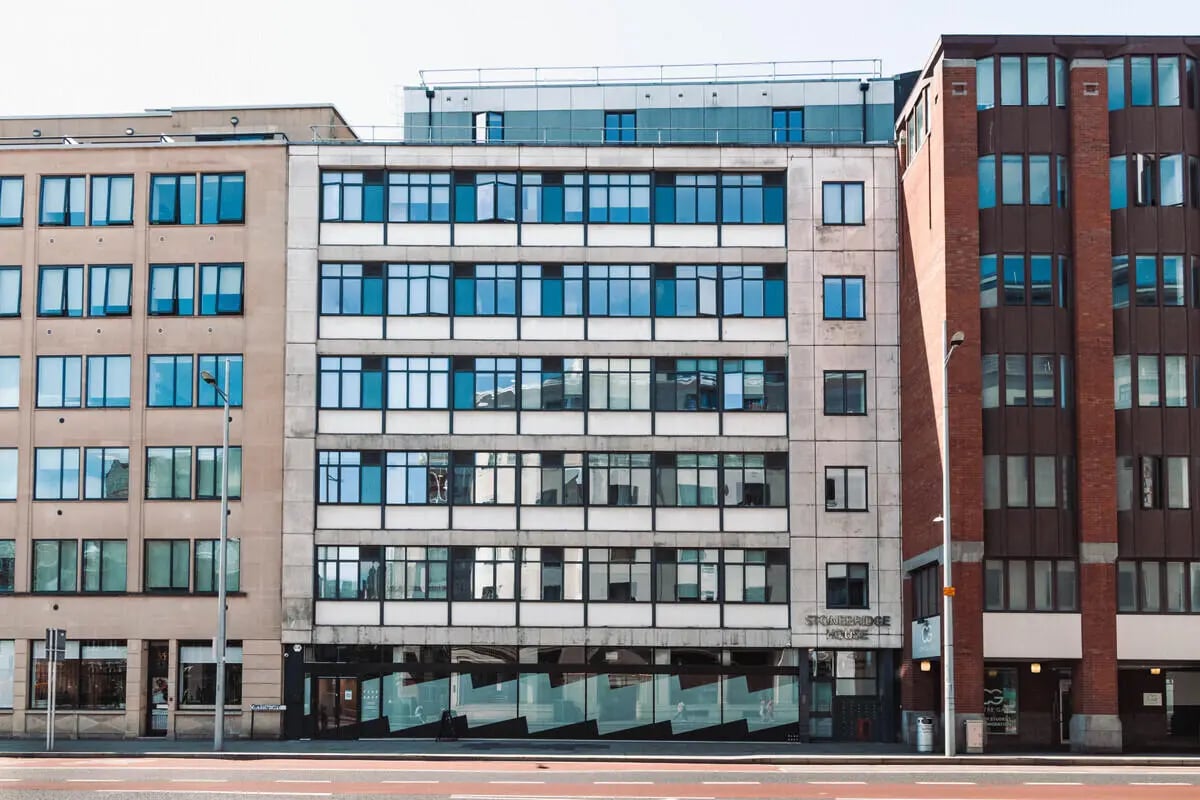 Modern buildings with many windows exterior at Stonebridge House in Bristol Student Accommodation