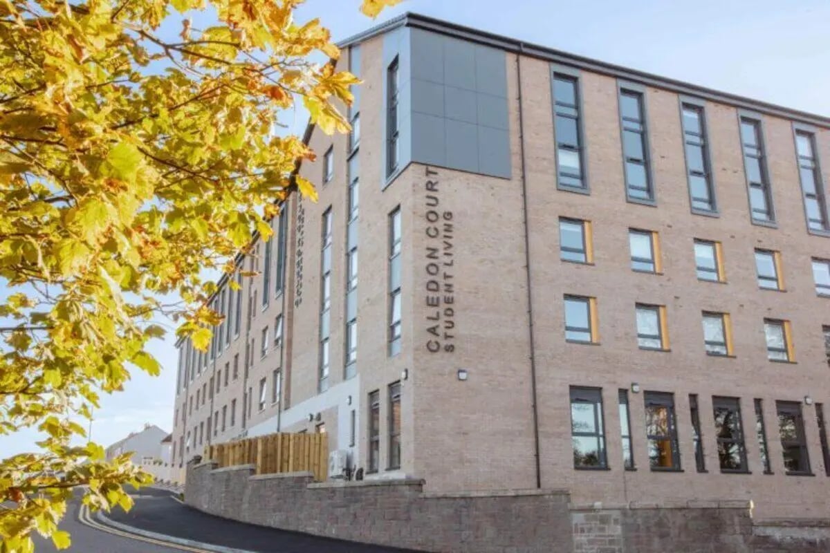 Caledon Court student living building exterior at Caledon Court in Aberdeen Student Accommodation