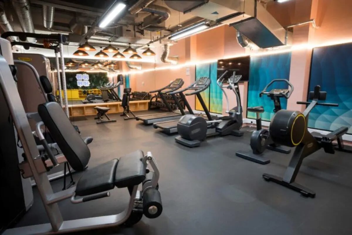 Gym equipment treadmills ellipticals rowing machine gym at West Wing in Cardiff Student Accommodation
