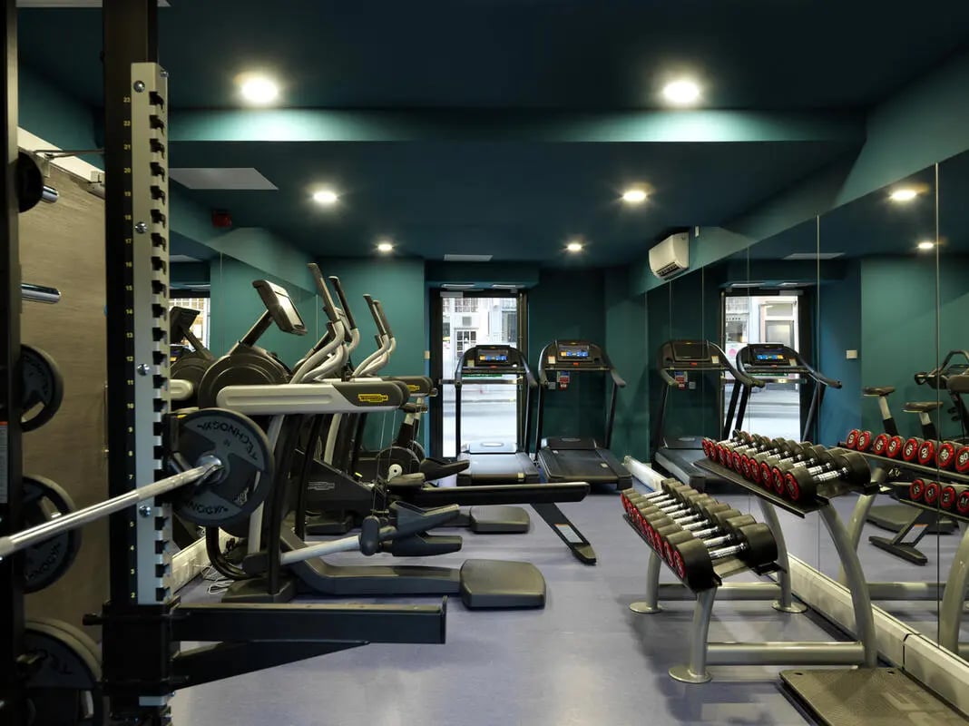 Weight rack treadmills elliptical trainers gym area at Student Castle Edinburgh in Edinburgh Student Accommodation