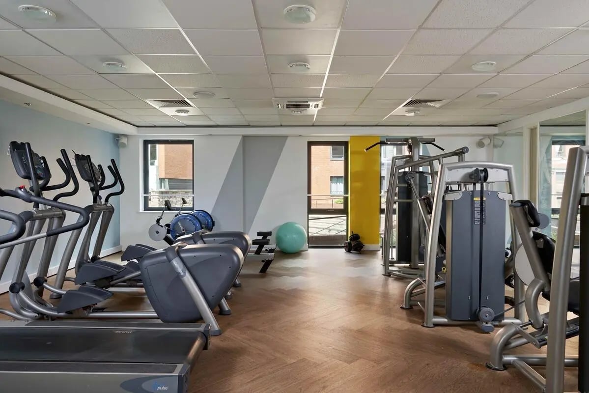 Elliptical machines treadmills rowing machine fitness area. at Central Quay in Sheffield Student Accommodation