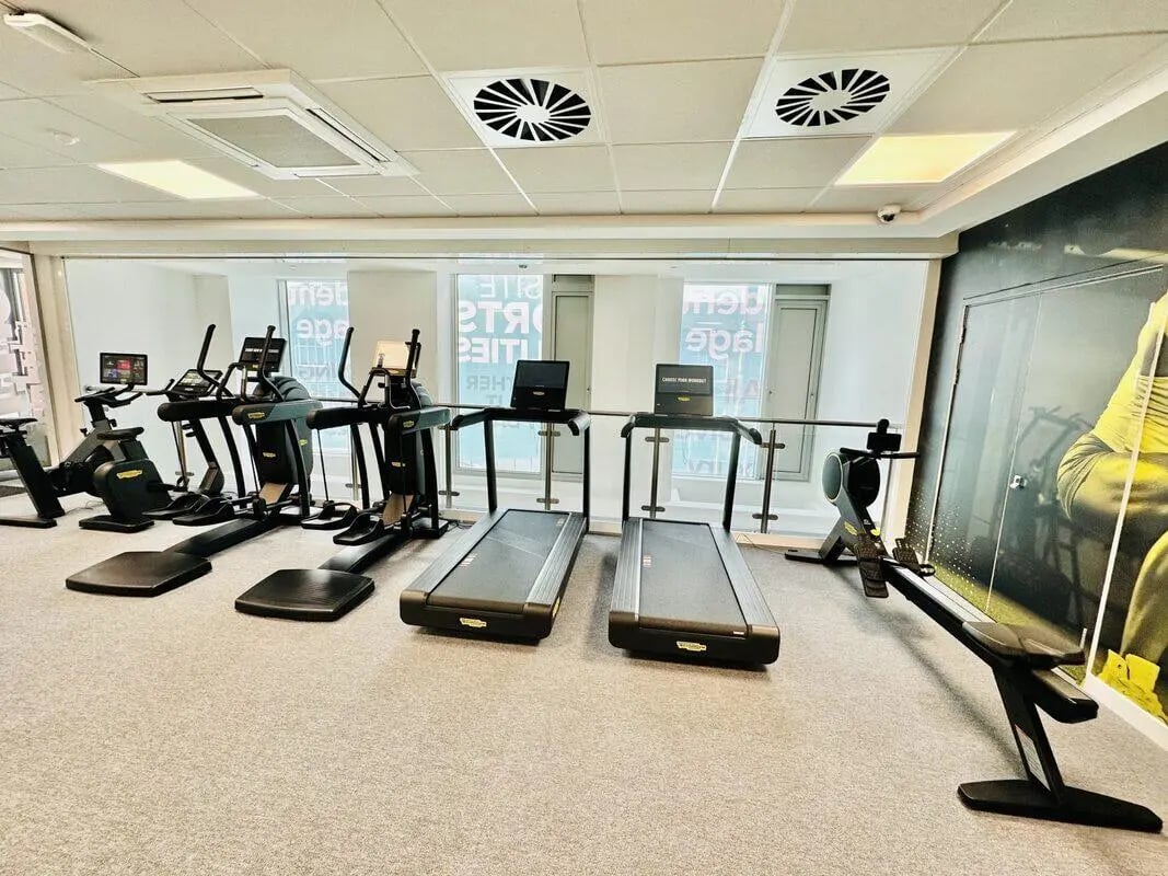 Treadmills rowing machine exercise bikes gym at Albany Student Village in Coventry Student Accommodation