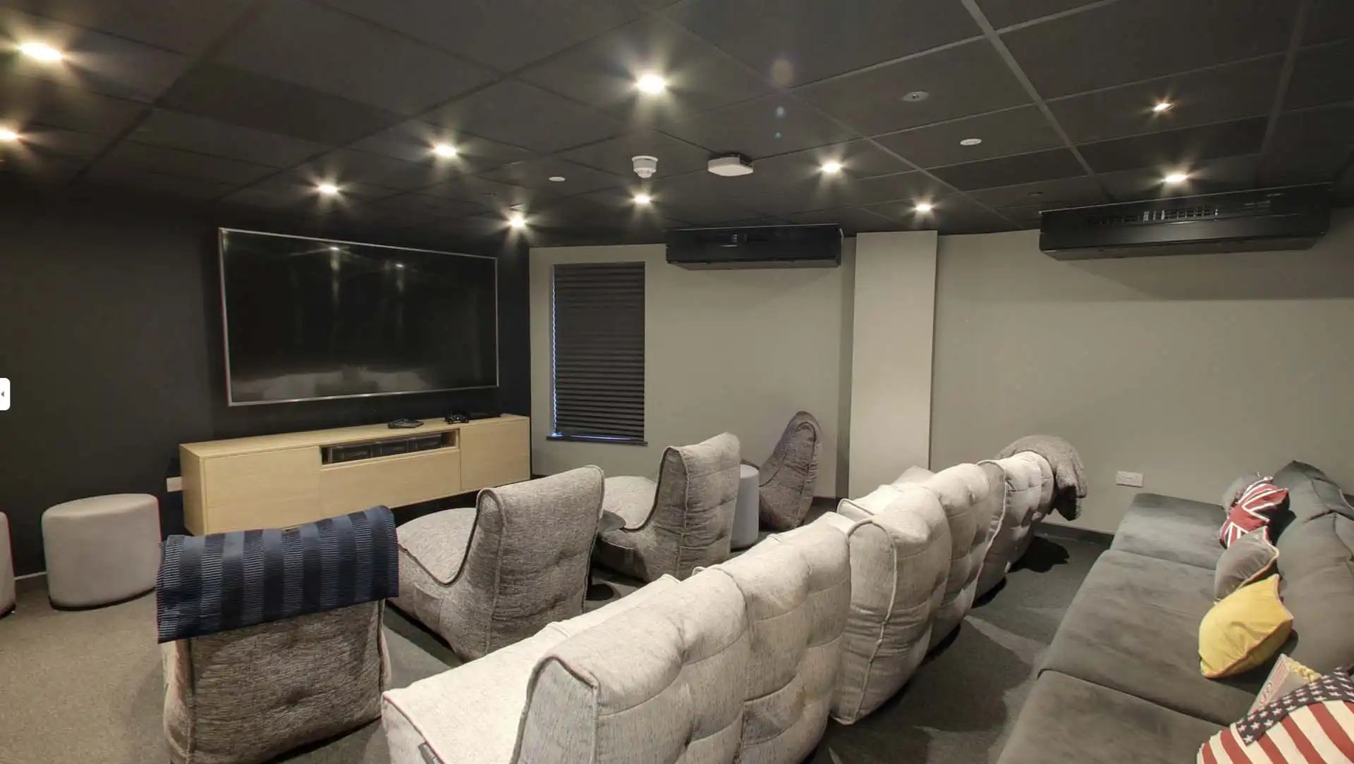 Comfortable seating and large screen cinema room at Trinity View Coventry in Coventry Student Accommodation