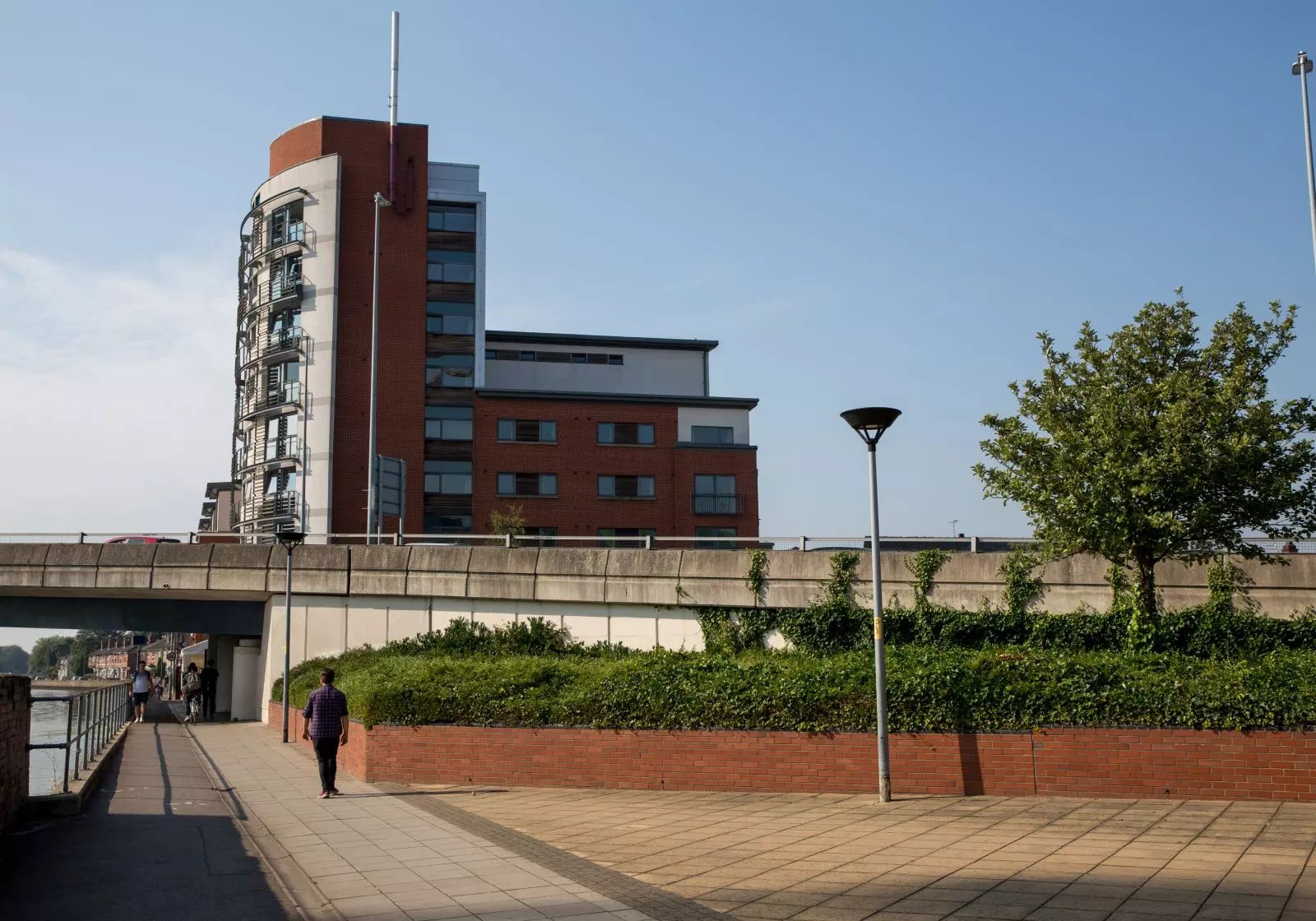 Modern building with balconies and windows exterior at iQ Hayes Wharf in Lincoln Student Accommodation