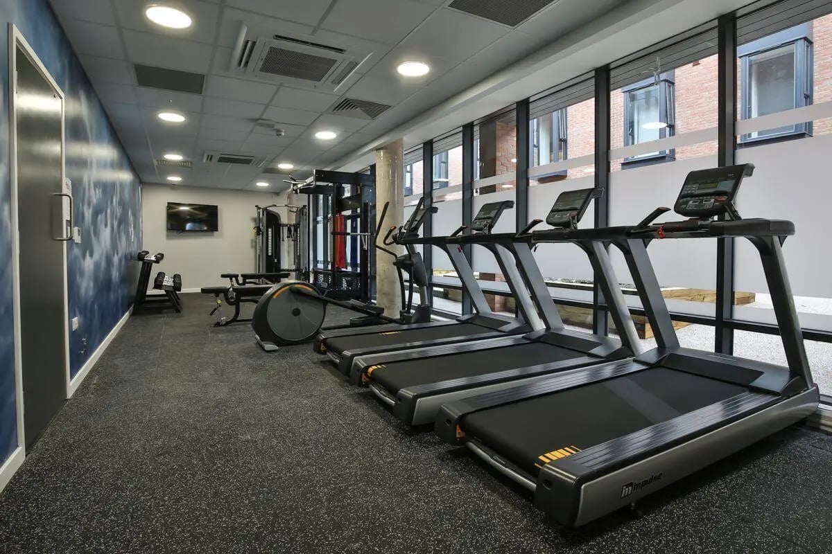 Treadmills and exercise machines gym area at Ocean View in Falmouth Student Accommodation