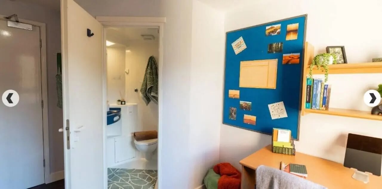 Compact bathroom with toilet sink and shower stall Bedroom at Coopers Court in London Student Accommodation