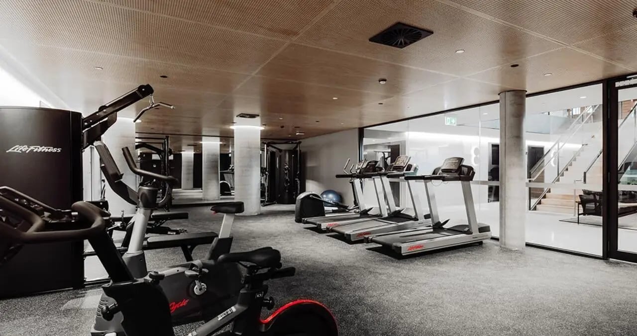 Treadmills exercise bikes gym equipment gymnasium at Iglu Flagstaff Gardens in Melbourne Student Accommodation
